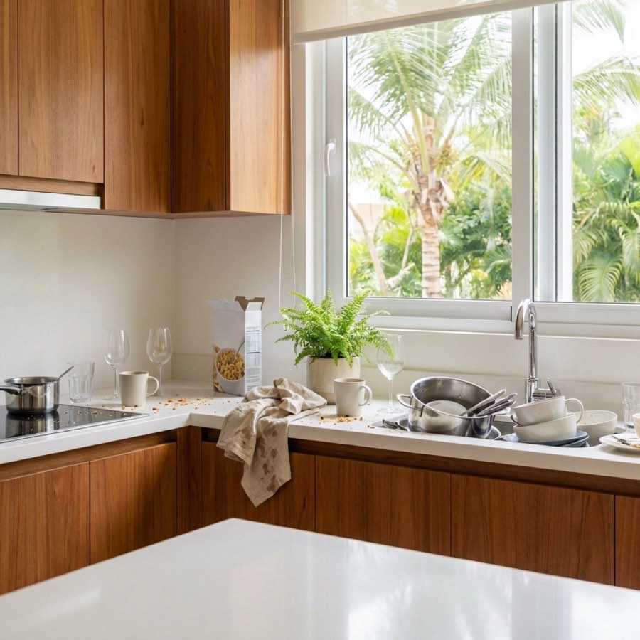 Cocina como lo dejó el huésped